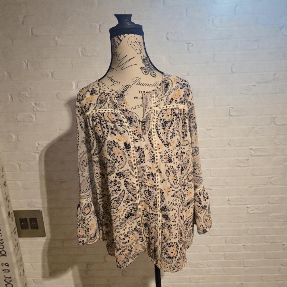 Fever Cream and‎ Black Paisley Blouse